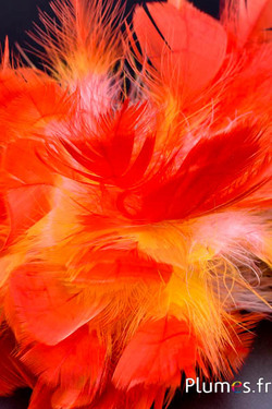 Pute Strähne - diam. 18 cm - weiss-gelb-rot